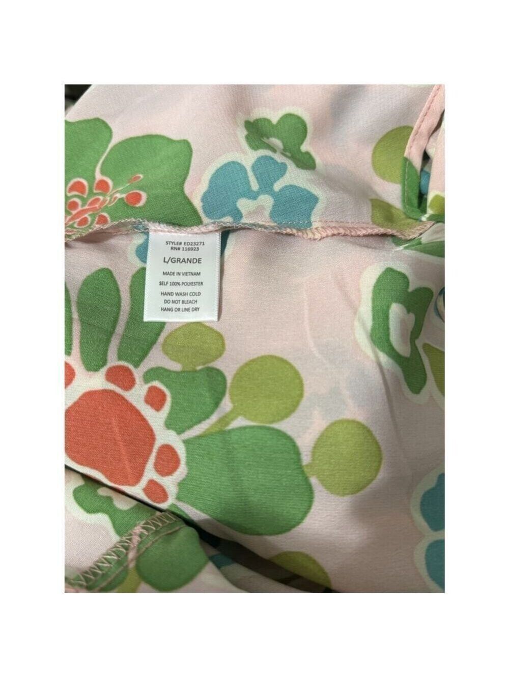 NWT Easel Los Angeles Sz L Floral Tropical Print Pink Blossom Maxi Dress NEW - Picture 10 of 11